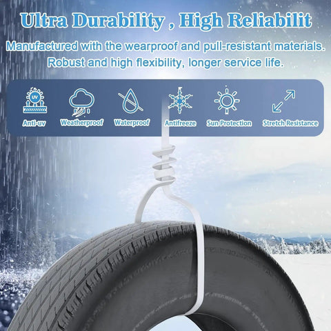 Image showing Ultra Fast Cat8 Ethernet Cable 6 Ft with durability features, waterproof and weatherproof, tied around a tire.