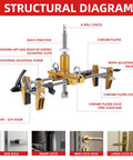 No Sweat Door Lock Installation Kit Featuring Hella Tough Tungsten Steel Cutters And Razor Sharp Chisel For Fast Mortising on a structured diagram with labeled parts.