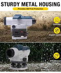 Pro Grade 32x Automatic Transit Level AL32 Self Leveling Optical Level with impact resistance and dust protection in wet conditions.