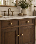 Bathroom vanity with 8 Pack Round Champagne Bronze Cabinet Knobs For Cabinets Dressers Drawers And Closets Zinc Alloy Hardware