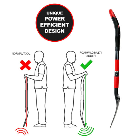 Multi Digger Garden Spade With Reinforced Fiberglass Handle, Lightweight Arrow Head Shovel showing ergonomic design benefits