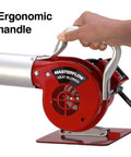 Side view of Masterflow Heat Blower Electric Heat Gun with ergonomic handle, 500°F temperature, 120V, 160W, 47 CFM airflow.