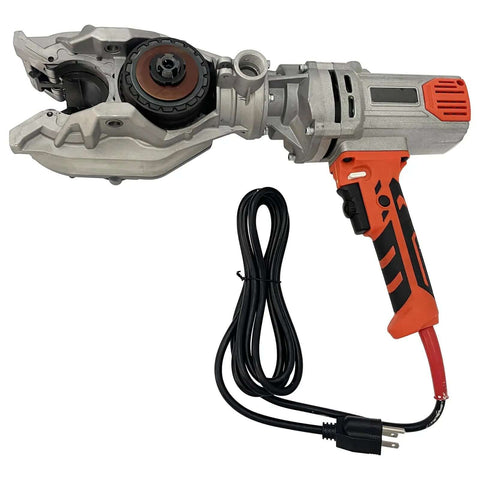 Heavy Duty Electric Rebar Threading Wrench With Dual Chuck Design Portable 110V 2600W Bolt Screwing Driver on display side view.