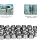 20 Pack M14 x 1.25 Thread Repair Inserts Stainless Steel Wire Thread Sleeves In 14mm 21mm 28mm 35mm And 42mm Lengths