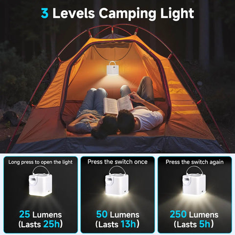Pocket Sized Ultra Compact Portable Air Pump For Inflatables And Air Beds With USB Rechargeable Battery in tent with camping light