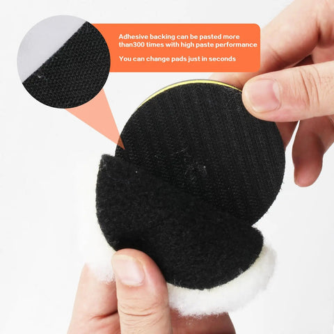 10 Pack Car Polishing Pads 3 Inch Foam Buffing Pads For Drill With M10 Adapter Fleece Pad Wax Buffer Kit Pro Grade Non Scratch