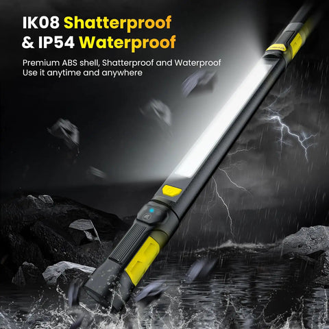 Ultra Bright 3000 Lumen LED Work Light With Magnetic Base And Hooks, Cordless 5200mAh Battery For Auto Pros in rugged setting