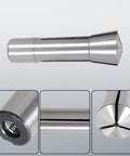 Close-up of R8 Collet Set 31/32 to 1 Inch Fits R8 Mill Spindle Taper Bore With 0.0006 TIR, showing details and threading