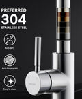 High Arc Brushed Nickel Kitchen Faucet With Pull Down Sprayer, Single Handle Tulip Design, focus on anti-dirt and easy-clean features