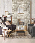 Stone Brick Wallpaper Peel And Stick Vinyl For Walls 17.7 In By 118.1 In Removable Backsplash for living room decor