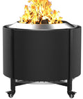 Fire Pit Surround Tabletop For Outdoor Solo Stove Bonfire And Wood Burning Use With Heat Resistant Fabric Wrap Sturdy Alloy Frame Keeps Pets Safe Ideal Patio Accessory For Small Yards And Bonfire Setups