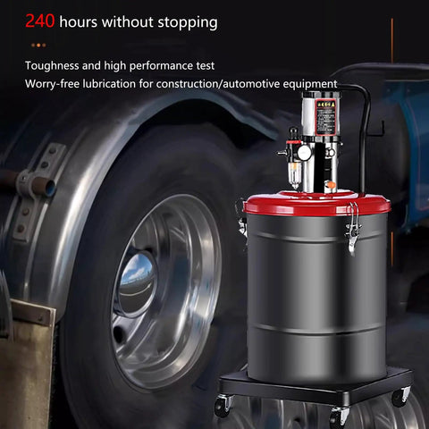 Shop Certified Top Tier Pneumatic Grease Pump With 75 to 1 Pressure Ratio And Direct 5 Gallon Drum Fitment, Built Rock Hard For Heavy Duty Crews, Flows Blazing Fast With 16 Foot Air Hose For Stress Free Wrench Sessions
