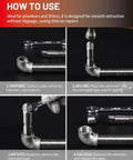 Instructions for using Heavy Duty Pipe Extractor Set For Removing Broken Damaged Threaded Pipes And Fittings From One Eighth Inch To One Inch