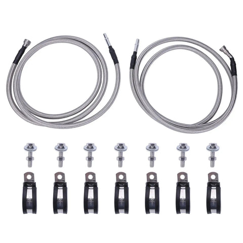 Fuel Supply Line Assembly Kit That Fixes Your Chevy Silverado Or GMC Sierra 1500 Truck From 2004 To 2007 Classic Models Perfect For V8 Gas Engines Without E85 Flex Fuel Issues braided hoses with clamps