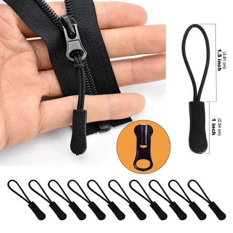 Close-up of Zipper Repair Kit 169Pcs With Sliders, Stops, Top And Bottom, Pliers Tool And Extension Pulls for jackets.