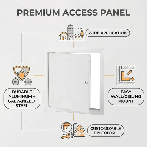 Rock Solid Aluminum Access Panel For Drywall 12 By 16 Inch showing easy wall mount construction for utility access.