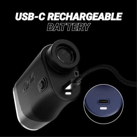 Series 3 Max Plus Golf Rangefinder With Slope Switch And Pulse Vibration showing USB-C rechargeable battery port detail