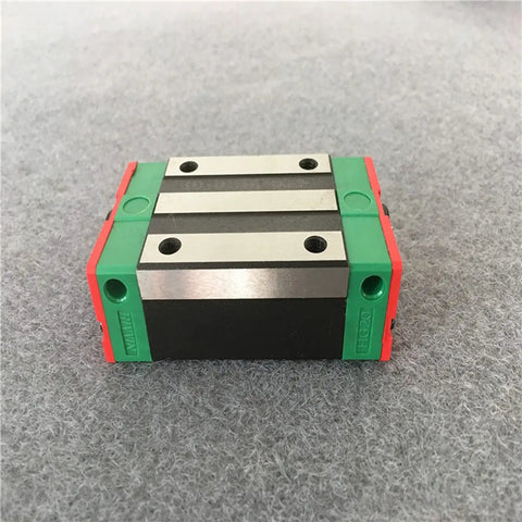 Two Piece Linear Guide Rail Kit With HGH15CA Slider And HGW15CC Flange For CNC Machines And 3D Printers, 800mm Rail, High Precision Linear Motion System For Small Motion Devices, metal block close-up