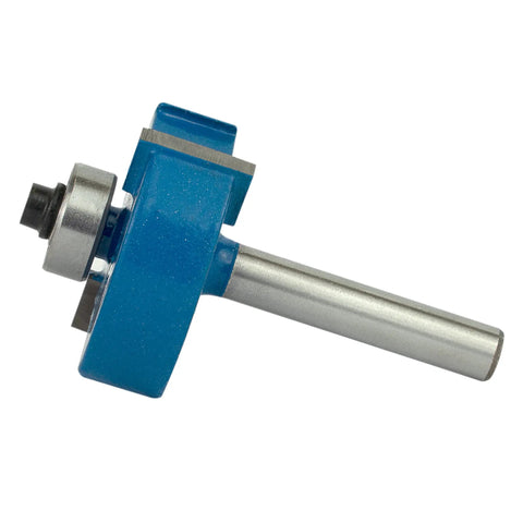 Rabbeting Router Bit With 1/4 Inch Shank, 1/2 Inch Cutting Height, Pro Grade Carbide Tipped With Baked On Teflon Coating