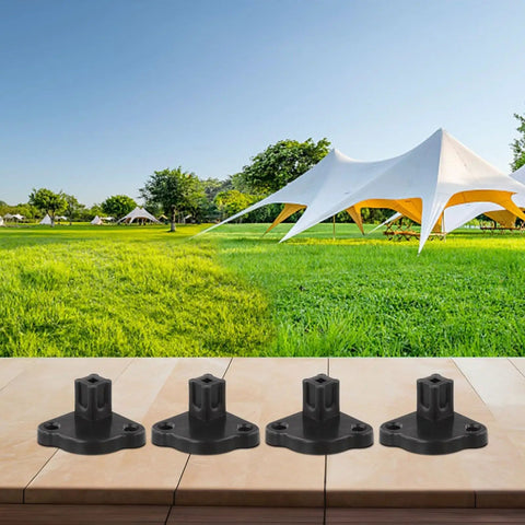 4Pcs Gazebo Foot Brackets 21x21mm Inner Size For Pop Up Tents And Canopies, Square Tube Legs Stabilizers And Roof Centre Bracket, Indoor Outdoor Base Support Replacement Parts