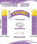 Purple Party Door Arch Decor Set With Top Banner And Door Covers 3 Piece Easy Hang Arch Backdrop dimensions and accessories