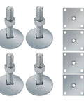 Heavy Duty 2 Inch Leg Levelers Set With Square Metal Plate For Arcade Game Cabinets Four Pack Adjustable Cabinet Feet For Uneven Floors Built To Last High Load Bearing Durable Metal Construction