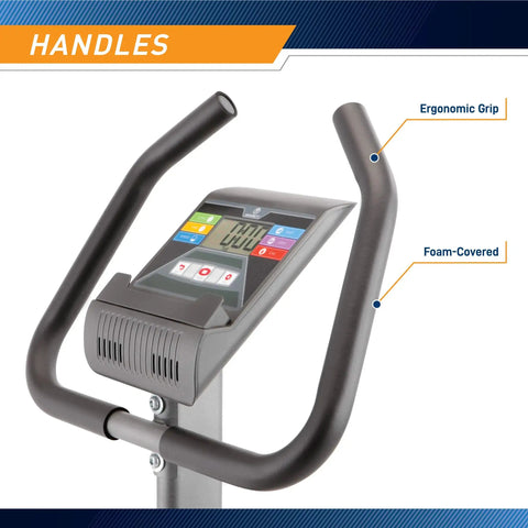 Magnetic Upright Bike With 8 Resistance Levels NS-40504U Grey ergonomic foam-covered handles
