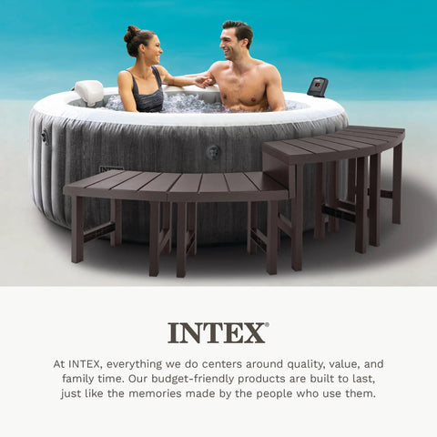 PureSpa Bench Set For Inflatable Hot Tubs 2 Medium And 2 Tall Seats With Built In Storage Compatible With 4 Person Round Spas