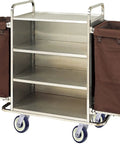 Metal cart with shelves and brown bags on Heavy Duty Shopping Cart Wheels 5 By One And One Quarter Inch Bore Three Eighths Polyurethane Wheels Load Capacity 350 Lbs Each 20 Pack Navy Beige Durable Cart Replacement Ideal For Grocery And Retail Carts
