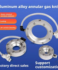 Heavy Duty 360 Degree Aluminum Alloy Ring Air Knife Blower For High Speed Industrial Pipe And Cable Drying With Powerful Even Airflow And Low Consumption Ideal For Surface Processing Equipment 51mm Model, showing three aluminum knives.