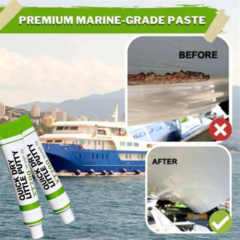 DIY Friendly Marine Grade Fiberglass Boat Repair Paste Kit With Scraper For Scratch Repair And Quick Dry Touch Ups White Putty That Bonds Fast 3 Pcs Set For Small Damages On Boats And Watercraft
