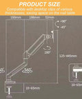 Top Shelf Desktop Vacuum Nail Dust Collector With Adjustable Stepless Suction And Bright Led Ring Ultra Quiet Salon Staple For Quick And Flawless Manicure Daily Work size diagram showing adjustable arm and dimensions.