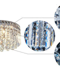 8 Light Crystal Chandelier With K9 Crystals Modern Flush Mount Ceiling Light Fixture details and angles