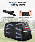 600D Waterproof Golf Cart Cover Heavy Duty Universal Fit For 6 Seater Carts All Weather Rainproof With wind-resistance features