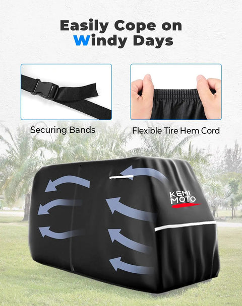 600D Waterproof Golf Cart Cover Heavy Duty Universal Fit For 6 Seater Carts All Weather Rainproof With wind-resistance features