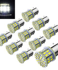 Bright 12V White LED Bulbs Kit With 50 SMDs For 1156 1141 1003 Fit Car Interior RV And Camper Lights Ten Pack layout