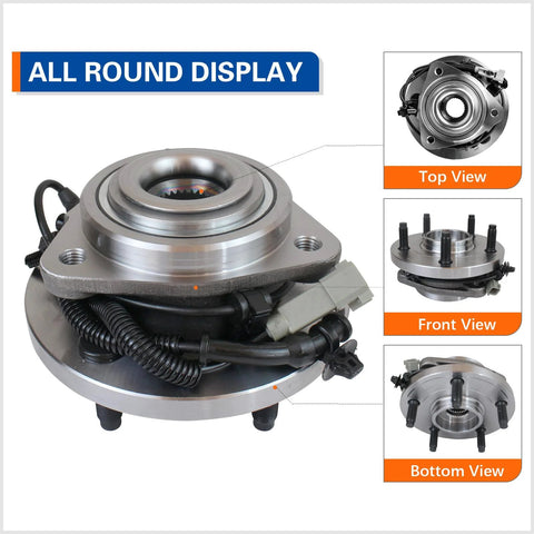Wheel Hub And Bearing Assembly 513234 Compatible With 2005 2010 Jeep Grand Cherokee Commander 5 Lug With ABS top, front, bottom view