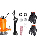 Upgrade Your Drain Setup With This Badass 370W Submersible Sump Pump Pushing A Meaty 6000 GPH For Pool Pond Garden Tub And Basement Floods With Heavy Duty Build And Versatile Outlets Handling Wet Messes Fast While Keeping Your Property Swept Clean All, featuring pump, cable, and accessories.