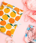 Waterproof Wet Bag For Swimsuits And Travel, Large 26x32 Cm With Handle, Reusable Organizer, Orange Strawberry Print