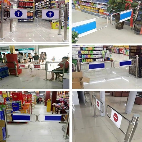 Heavy Duty Automatic Swing Gate With Bulletproof Metal Build And No Drama Crowd Control For Warehouses Retail Stores Libraries, left opening.