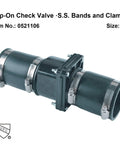 Hydro Master plastic sump pump check valve with stainless steel clamps, 2-inch, Amazon brand