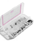 Stainless Steel 304 E-Type Circlip Set DIN 6799-10 Assorted Sizes 1.5 To 10mm 120 Pieces Axial Retaining Ring Kit With Transparent Storage Box For Machinery And Auto Repairs Pro Grade