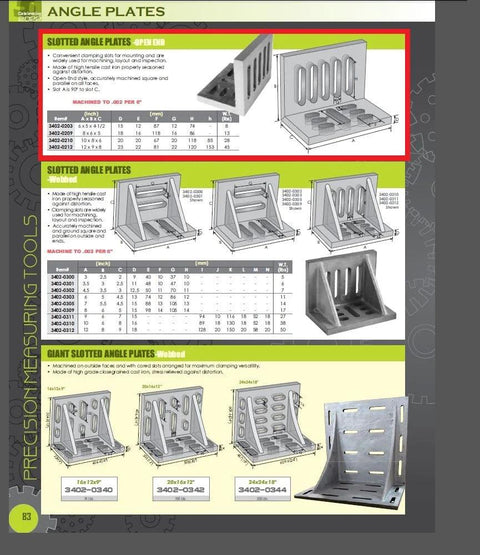 HHIP 6 x 5 x 4.5 in slotted angle plate, opened