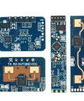Dope Mini FMCW 24GHz Smart Human Presence Radar Module, 5V, LD2410B-P, LD2410B/C Status Sensor for Smart Home and Industrial Use, Ultra Compact Motion Detector, 1pcs. Four views of blue PCB radar module