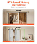 Before and after using Bi Folding Sliding Barn Door Hardware Track Kit Heavy Duty Steel Rails For Four 12 Inch Doors