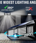 Crazy Bright Solar Motion Sensor Lights Outdoor With 298 LEDs Producing 2500 Lumens highlighting 280-degree angle feature