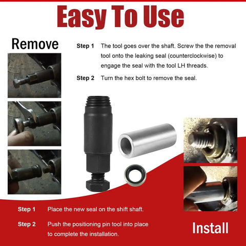 Easy-to-use No Sweat Automatic Transmission Shifter Lever Seal Remover Installer Tool Kit steps for GM Turbo 350 400 700R4 4L60.