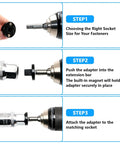 Heavy Duty Cr-Mo Low Profile Impact Socket Adapter Set With High Torque Drive Conversion Kit For Tough Jobs And Pro Mechanics, step guide