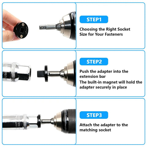 Heavy Duty Cr-Mo Low Profile Impact Socket Adapter Set With High Torque Drive Conversion Kit For Tough Jobs And Pro Mechanics, step guide