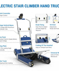 Xsto Crawler Electric Dolly Heavy Duty Trolley 684 Lbs Load Capacity Stair Climber detailed view of features and function.